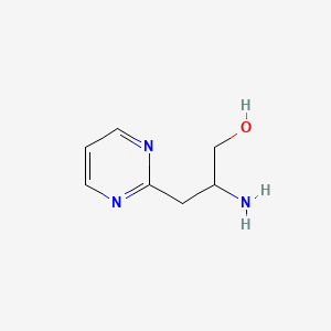 molecular formula C7H11N3O B13572524 2-Amino-3-(pyrimidin-2-yl)propan-1-ol 