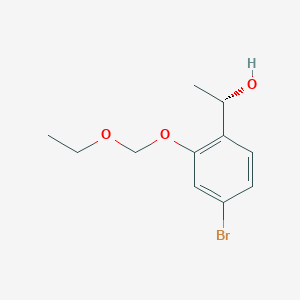 molecular formula C11H15BrO3 B13572544 (1S)-1-[4-bromo-2-(ethoxymethoxy)phenyl]ethan-1-ol 