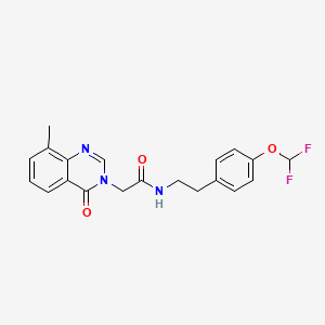 molecular formula C20H19F2N3O3 B13572573 N-{2-[4-(difluoromethoxy)phenyl]ethyl}-2-(8-methyl-4-oxo-3,4-dihydroquinazolin-3-yl)acetamide 