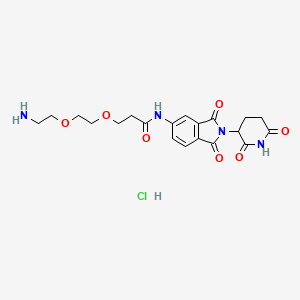 molecular formula C20H25ClN4O7 B13572580 3-[2-(2-aminoethoxy)ethoxy]-N-[2-(2,6-dioxopiperidin-3-yl)-1,3-dioxo-2,3-dihydro-1H-isoindol-5-yl]propanamide hydrochloride 