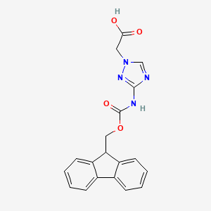 molecular formula C19H16N4O4 B13572592 2-(3-((((9H-Fluoren-9-yl)methoxy)carbonyl)amino)-1H-1,2,4-triazol-1-yl)acetic acid 