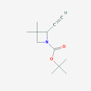 molecular formula C12H19NO2 B13572598 Tert-butyl 2-ethynyl-3,3-dimethylazetidine-1-carboxylate 