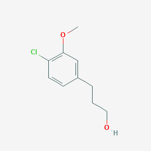 molecular formula C10H13ClO2 B13572625 3-(4-Chloro-3-methoxyphenyl)propan-1-ol 