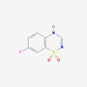 molecular formula C7H5IN2O2S B13572656 7-iodo-4H-1lambda6,2,4-benzothiadiazine-1,1-dione 