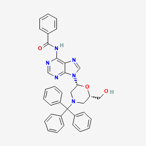 molecular formula C36H32N6O3 B1357267 N-(9-((2R,6S)-6-(Hydroxymethyl)-4-tritylmorpholin-2-yl)-9H-purin-6-yl)benzamide CAS No. 956139-16-5