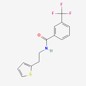 molecular formula C14H12F3NOS B13572671 N-[2-(Thiophen-2-YL)ethyl]-3-(trifluoromethyl)benzamide 