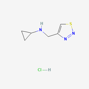 molecular formula C6H10ClN3S B13572680 N-[(1,2,3-thiadiazol-4-yl)methyl]cyclopropanamine hydrochloride 