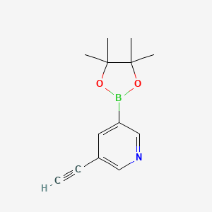 molecular formula C13H16BNO2 B13572686 3-Ethynyl-5-(4,4,5,5-tetraMethyl-1,3,2-dioxaborolan-2-yl)pyridine 