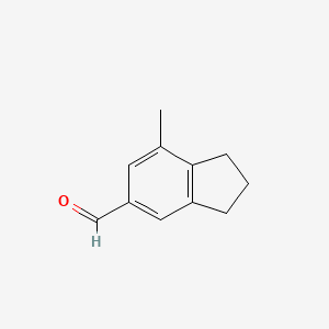 molecular formula C11H12O B13572696 7-methyl-2,3-dihydro-1H-indene-5-carbaldehyde 