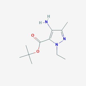 molecular formula C11H19N3O2 B13572703 Tert-butyl 4-amino-1-ethyl-3-methyl-1h-pyrazole-5-carboxylate 