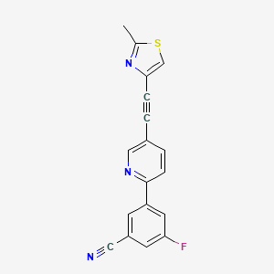 molecular formula C18H10FN3S B1357271 3-Fluoro-5-(5-((2-methylthiazol-4-yl)ethynyl)pyridin-2-yl)benzonitrile CAS No. 935685-90-8