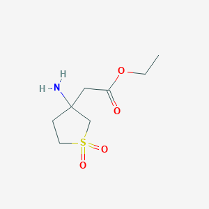 molecular formula C8H15NO4S B13572715 Ethyl 2-(3-amino-1,1-dioxidotetrahydrothiophen-3-yl)acetate 
