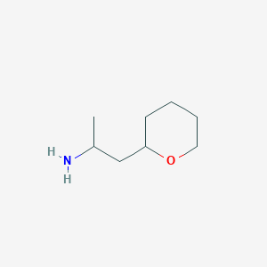 molecular formula C8H17NO B13572730 1-(Oxan-2-yl)propan-2-amine 
