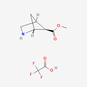 molecular formula C9H12F3NO4 B13572745 rac-methyl(1R,4S,5R)-2-azabicyclo[2.1.1]hexane-5-carboxylate,trifluoroaceticacid 