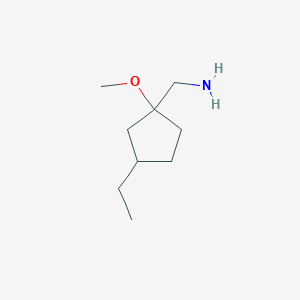 molecular formula C9H19NO B13572752 (3-Ethyl-1-methoxycyclopentyl)methanamine 