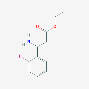 molecular formula C11H14FNO2 B13572765 Ethyl 3-amino-3-(2-fluorophenyl)propanoate 