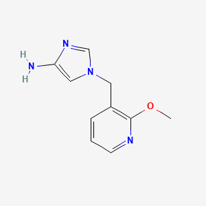 molecular formula C10H12N4O B13572784 1-[(2-Methoxy-3-pyridinyl)methyl]-1H-imidazol-4-amine 