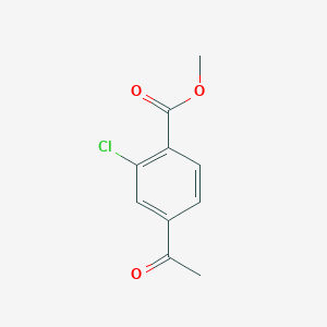 molecular formula C10H9ClO3 B13572801 Methyl 4-acetyl-2-chlorobenzoate 