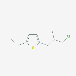 molecular formula C10H15ClS B13572810 2-(3-Chloro-2-methylpropyl)-5-ethylthiophene 