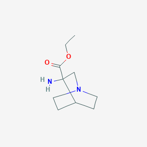molecular formula C10H18N2O2 B13572821 Ethyl 3-aminoquinuclidine-3-carboxylate 