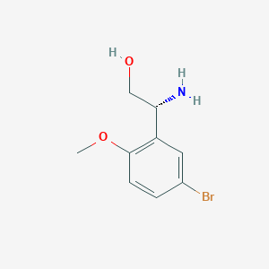 molecular formula C9H12BrNO2 B13572850 (2R)-2-Amino-2-(5-bromo-2-methoxyphenyl)ethan-1-OL 