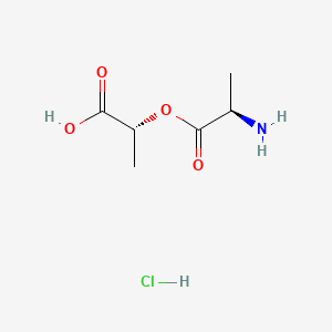 molecular formula C6H12ClNO4 B13572864 (2R)-2-{[(2R)-2-aminopropanoyl]oxy}propanoicacidhydrochloride 