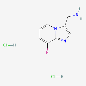 molecular formula C8H10Cl2FN3 B13572870 1-{8-Fluoroimidazo[1,2-a]pyridin-3-yl}methanaminedihydrochloride 