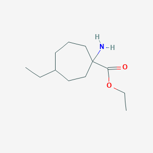 molecular formula C12H23NO2 B13572885 Ethyl 1-amino-4-ethylcycloheptane-1-carboxylate 