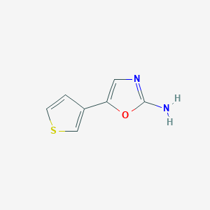 molecular formula C7H6N2OS B13572930 5-(Thiophen-3-yl)oxazol-2-amine 