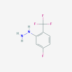 molecular formula C7H6F4N2 B13572948 [5-Fluoro-2-(trifluoromethyl)phenyl]hydrazine 