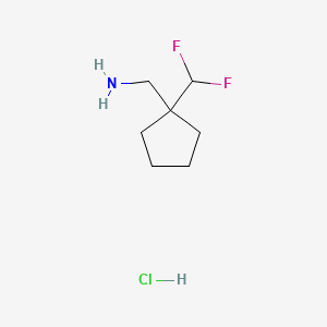 molecular formula C7H14ClF2N B13572961 1-[1-(Difluoromethyl)cyclopentyl]methanaminehydrochloride CAS No. 2792186-48-0