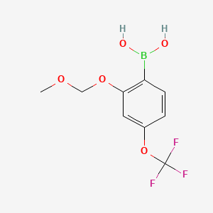 molecular formula C9H10BF3O5 B13572980 (2-(Methoxymethoxy)-4-(trifluoromethoxy)phenyl)boronic acid 