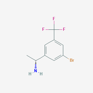 molecular formula C9H9BrF3N B13572981 (1r)-1-[3-Bromo-5-(trifluoromethyl)phenyl]ethan-1-amine 