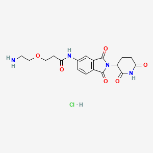 molecular formula C18H21ClN4O6 B13572996 3-(2-aminoethoxy)-N-[2-(2,6-dioxopiperidin-3-yl)-1,3-dioxo-2,3-dihydro-1H-isoindol-5-yl]propanamide hydrochloride 