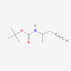 molecular formula C10H17NO2 B13573016 tert-butyl N-(pent-4-yn-2-yl)carbamate 
