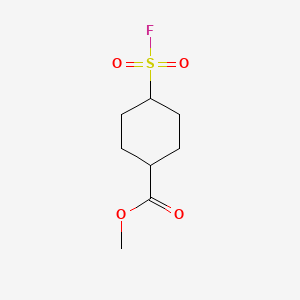 molecular formula C8H13FO4S B13573020 Methyl 4-(fluorosulfonyl)cyclohexane-1-carboxylate 