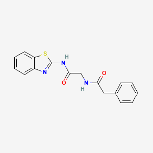 molecular formula C17H15N3O2S B13573039 N-{[(1,3-benzothiazol-2-yl)carbamoyl]methyl}-2-phenylacetamide 