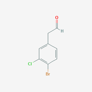 molecular formula C8H6BrClO B13573055 2-(4-Bromo-3-chlorophenyl)acetaldehyde CAS No. 109346-87-4