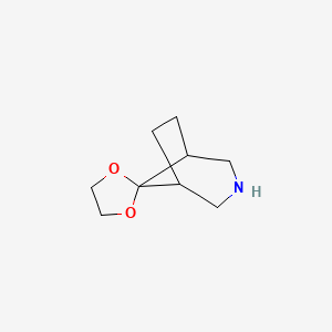 molecular formula C9H15NO2 B13573062 3-Azaspiro[bicyclo[3.2.1]octane-8,2'-[1,3]dioxolane] 