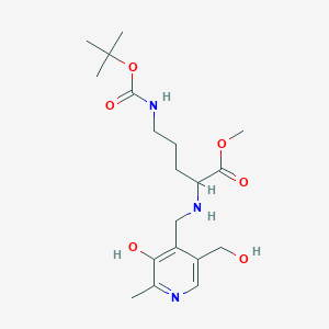 molecular formula C19H31N3O6 B1357307 Methyl 2-[[3-hydroxy-5-(hydroxymethyl)-2-methylpyridin-4-yl]methylamino]-5-[(2-methylpropan-2-yl)oxycarbonylamino]pentanoate 