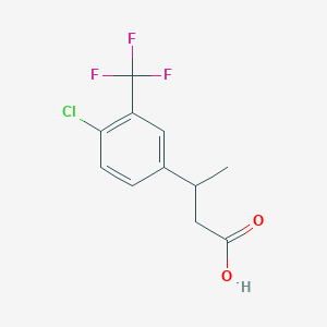 molecular formula C11H10ClF3O2 B13573074 3-[4-Chloro-3-(trifluoromethyl)phenyl]butanoic acid 