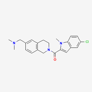 molecular formula C22H24ClN3O B13573084 {[2-(5-chloro-1-methyl-1H-indole-2-carbonyl)-1,2,3,4-tetrahydroisoquinolin-6-yl]methyl}dimethylamine 