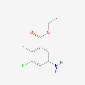 molecular formula C9H9ClFNO2 B13573098 Ethyl 5-amino-3-chloro-2-fluorobenzoate 