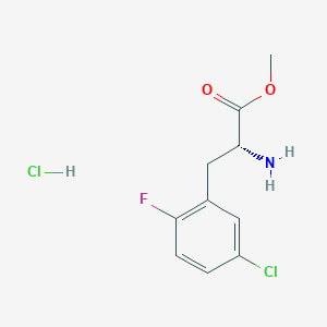 molecular formula C10H12Cl2FNO2 B13573190 methyl(2R)-2-amino-3-(5-chloro-2-fluorophenyl)propanoatehydrochloride 