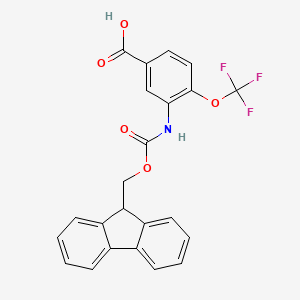 molecular formula C23H16F3NO5 B13573216 3-((((9H-Fluoren-9-yl)methoxy)carbonyl)amino)-4-(trifluoromethoxy)benzoic acid 