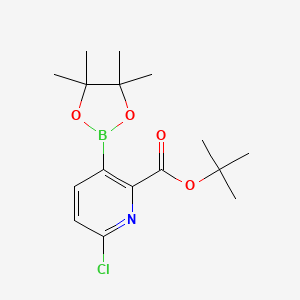 molecular formula C16H23BClNO4 B13573218 tert-Butyl 6-chloro-3-(4,4,5,5-tetramethyl-1,3,2-dioxaborolan-2-yl)picolinate 