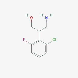 molecular formula C9H11ClFNO B13573234 3-Amino-2-(2-chloro-6-fluorophenyl)propan-1-ol 