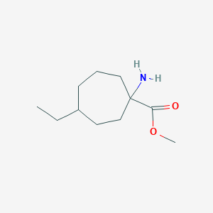 molecular formula C11H21NO2 B13573241 Methyl 1-amino-4-ethylcycloheptane-1-carboxylate 