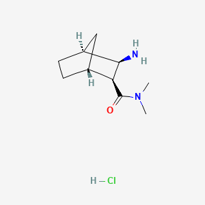 molecular formula C10H19ClN2O B13573271 rac-(1R,2S,3R,4S)-3-amino-N,N-dimethylbicyclo[2.2.1]heptane-2-carboxamidehydrochloride 
