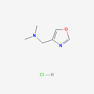 molecular formula C6H11ClN2O B13573312 Dimethyl[(1,3-oxazol-4-yl)methyl]aminehydrochloride 